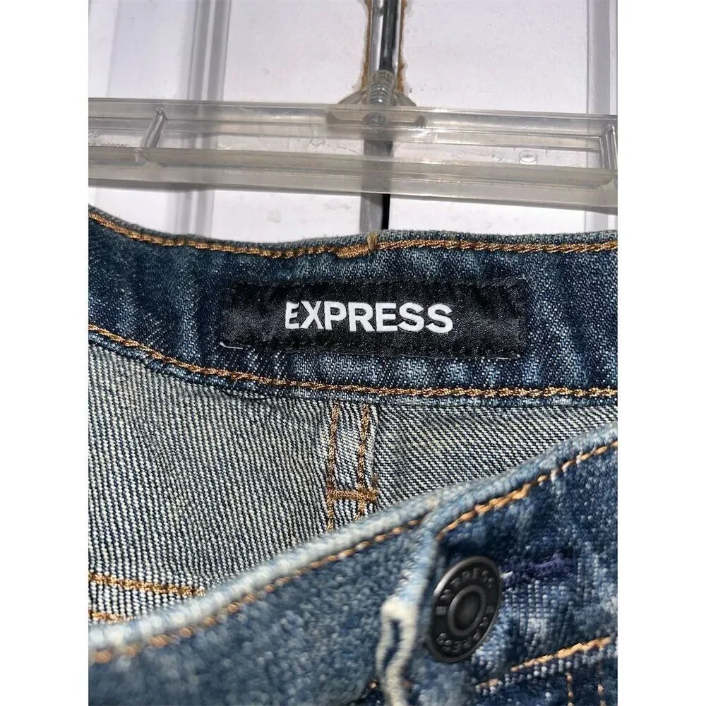Express Men's Classic Straight Jeans Blue Size 34x34 Five-Pocket Design